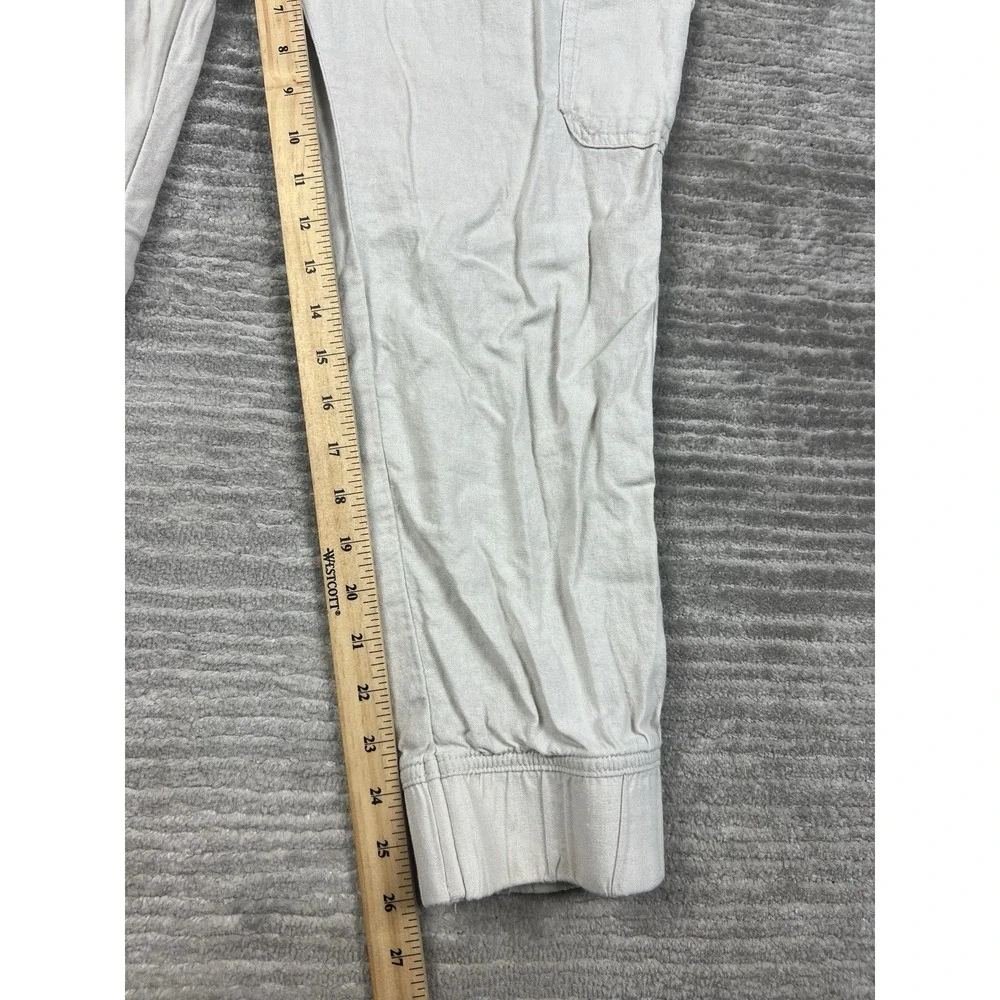St Johns Bay Pants Womens‎ Large Beige Linen Blend Jogger Drawstring
